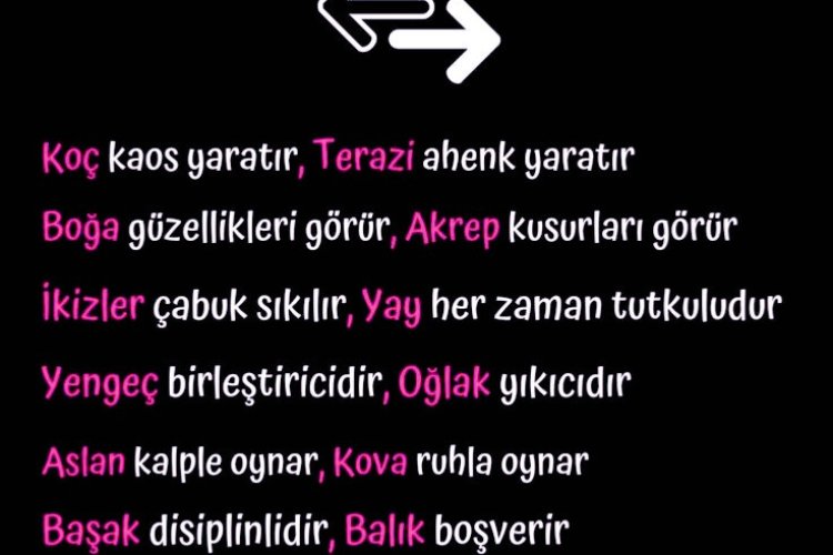 BurçLar ve ZıtLıkLarı