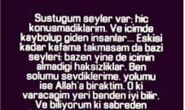 Sustuğum şeyler var