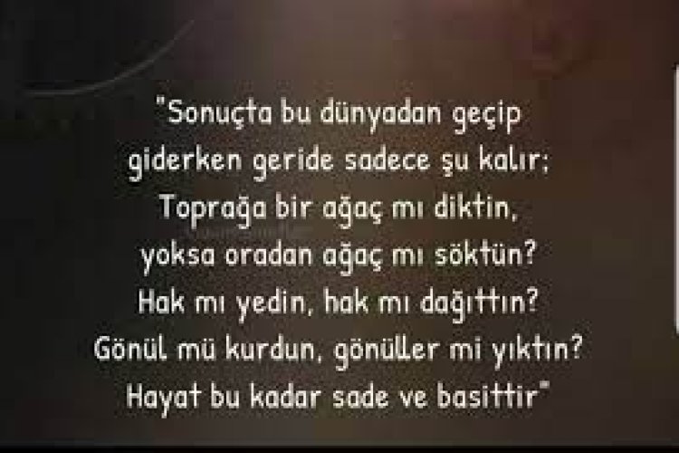 Hayat bu kadar sade ve basittir