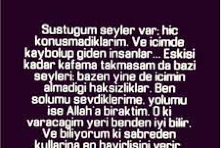 Sustuğum şeyler var