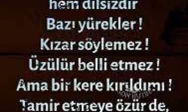 Hem mert, hem dilsizdir Bazı yürekler