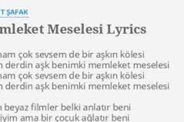Ahmet Şafak - Memleket Meselesi