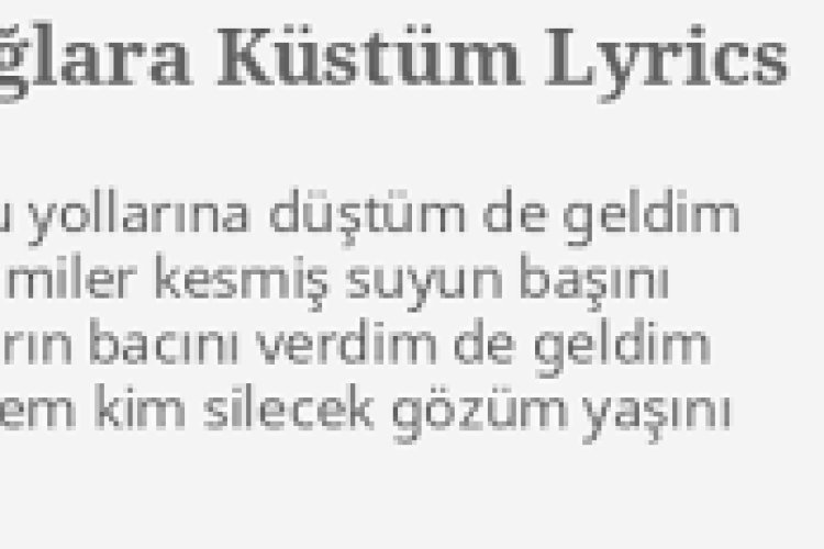 Cem Adrian - Dağlara Küstüm Ali