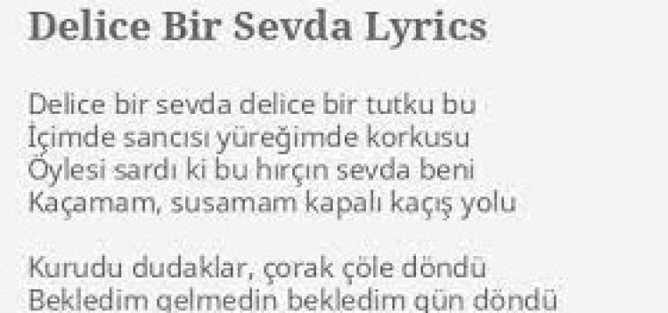 Ceys - Delice Bir Sevda sözleri