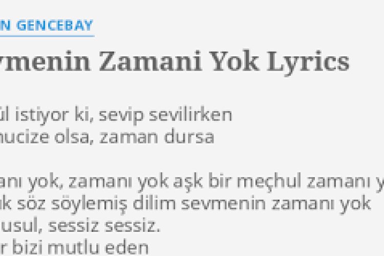 Orhan Gencebay - Sevmenin Zamanı Yok şarkı sözleri