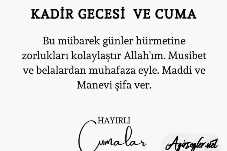 Kadir gecesi ve cuma sözleri