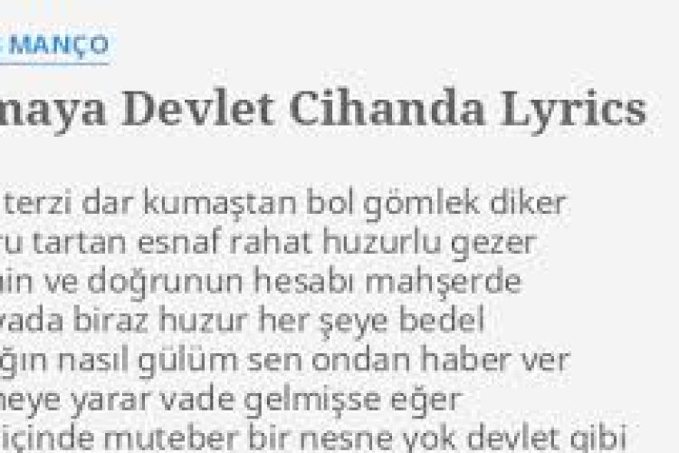 Barış Manço - Olmaya Devlet Cihanda ŞARKI SÖZLERİ