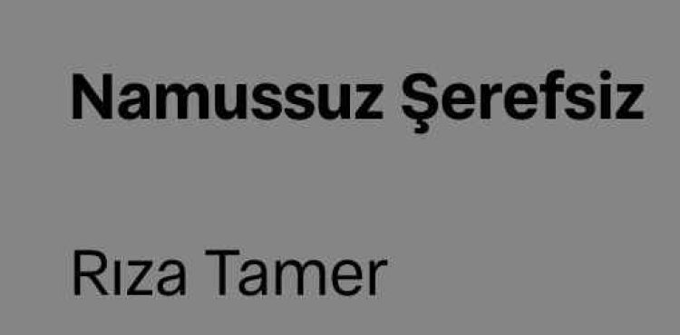 Rıza Tamer - Namussuz Şerefsiz sözleri
