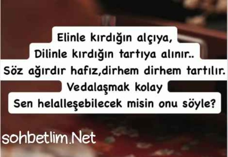 Vedalaşmak Kolay da, Sen Helalleşebilecek misin Onu Söyle