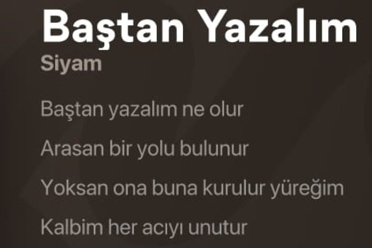 Siyam – Baştan Yazalım şarkı sözleri