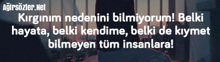 Kırgınlık Sözleri Sitemli sözler