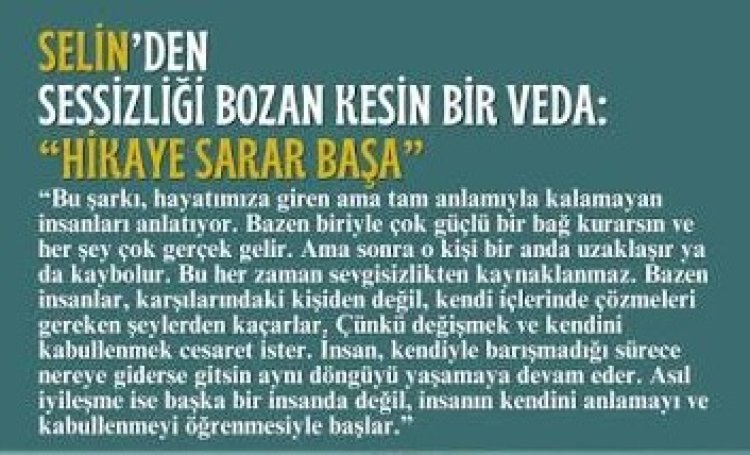 Selin HİKAYE SARAR BAŞA şarkı sözleri